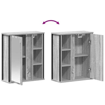 Badkamerwandkast met spiegel 50x21x60 cm Sonoma grijs 9
