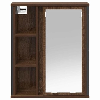 Badkamerwandkast met spiegel 50x21x60 cm bruin eikenkleurig 6