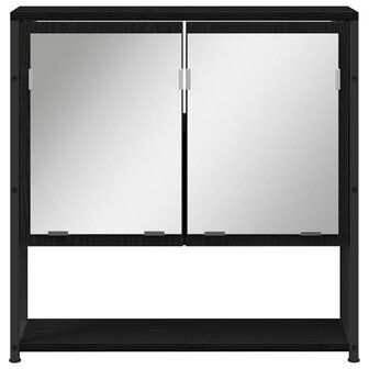 Spiegelkast met plank Zwart Eiken 60 x 16 x 60 cm Bewerkt hout 6