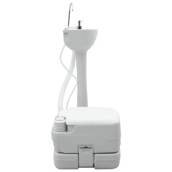 Camping Toilet Set 2 pcs Grijs en Wit 4