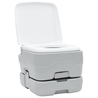 Camping Toilet Set 2 pcs Grijs en Wit 6