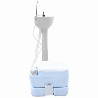 Camping Toilet Set 2 pcs Blauw en Wit 4