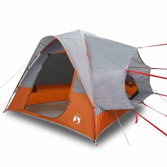 Autotent 4-persoons waterdicht grijs en oranje 2