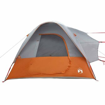 Autotent 4-persoons waterdicht grijs en oranje 6