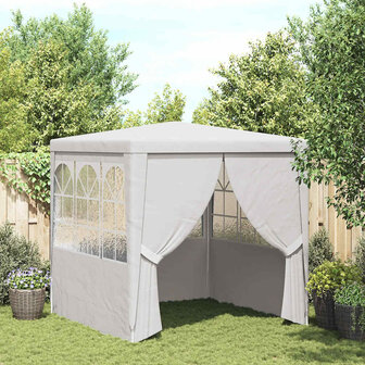 Partytent met zijwanden professioneel 90 g/m&sup2; 2,5x2,5 m wit 1