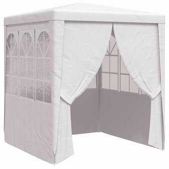 Partytent met zijwanden professioneel 90 g/m&sup2; 2,5x2,5 m wit 2