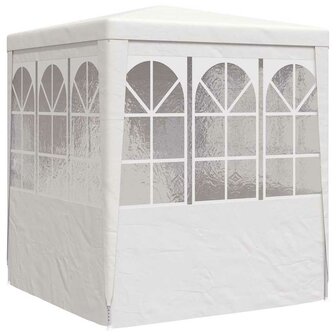 Partytent met zijwanden professioneel 90 g/m&sup2; 2,5x2,5 m wit 6