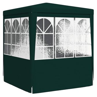 Partytent met zijwanden professioneel 90 g/m&sup2; 2,5x2,5 m groen 6