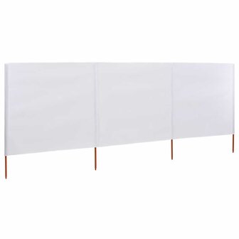Windscherm 3-panelen 400x80 cm stof zandwit 2