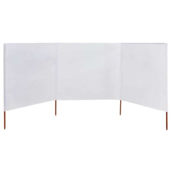 Windscherm 3-panelen 400x80 cm stof zandwit 3