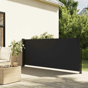 Windscherm uittrekbaar 100x500 cm zwart 1