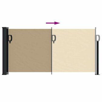Windscherm uittrekbaar 100x500 cm beige 5