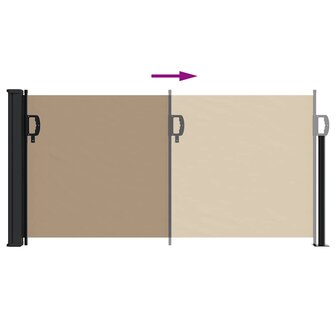 Windscherm uittrekbaar 100x500 cm taupe 5