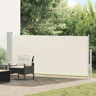 Windscherm uittrekbaar 140x300 cm cr&egrave;mekleurig 1