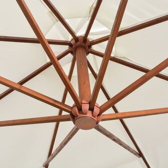 Zweefparasol met houten paal 350 cm wit 5