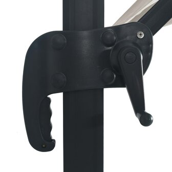 Zweefparasol met LED en aluminium paal 400x300 cm zandkleurig 7