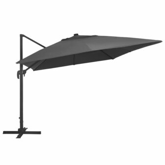 Zweefparasol met LED en aluminium paal 400x300 cm antraciet 3