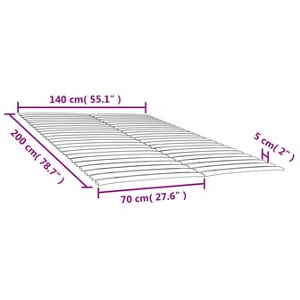 Lattenbodem met 48 latten 2 stuks 70x200 cm 6