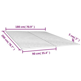 Lattenbodem met 48 latten 2 stuks 90x200 cm 6
