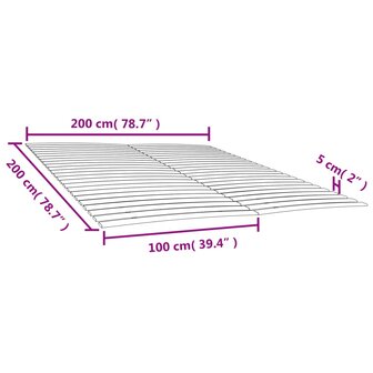 Lattenbodem met 48 latten 2 stuks 100x200 cm 7