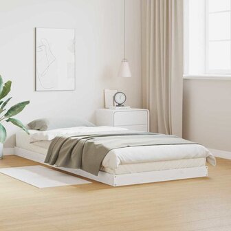 Bedframe Wit 213.5 x 104 x 9 cm Massief grenenhout 1