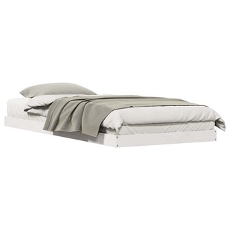 Bedframe Wit 213.5 x 104 x 9 cm Massief grenenhout 2