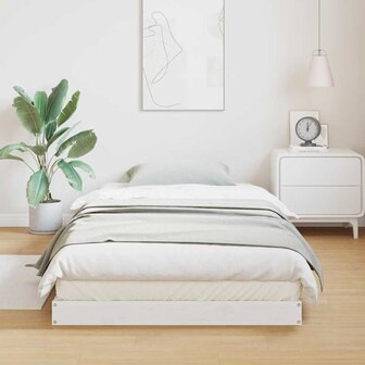Bedframe Wit 213.5 x 104 x 9 cm Massief grenenhout 3