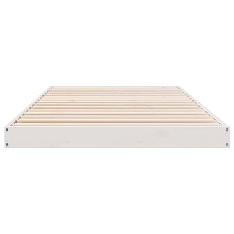 Bedframe Wit 213.5 x 104 x 9 cm Massief grenenhout 5