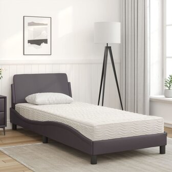 Bed met matras "Dover" kunstleer grijs 80x200 cm 3