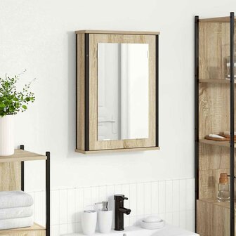 Spiegelkast met plank Sonoma Eiken 42 x 12 x 60 cm Bewerkt hout 4