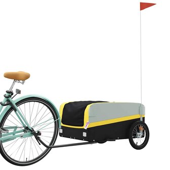 Fietstrailer 45 kg ijzer zwart en geel 3