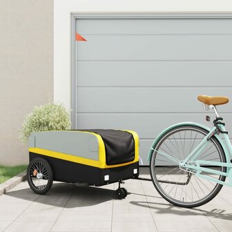 Fietstrailer 45 kg ijzer zwart en geel 1