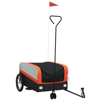 Fietstrailer 45 kg ijzer zwart en oranje 2