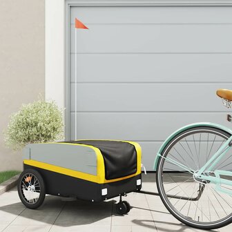 Fietstrailer 45 kg ijzer zwart en geel 1
