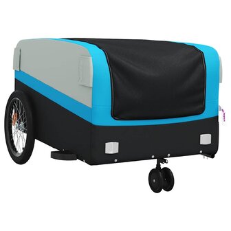 Fietstrailer 45 kg ijzer zwart en blauw 4