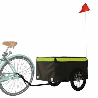 Fietstrailer 45 kg ijzer zwart en groen 3