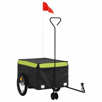 Fietstrailer 45 kg ijzer zwart en groen 2