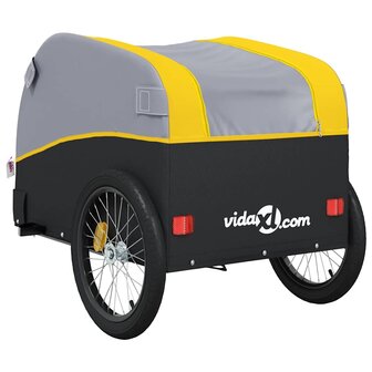 Fietstrailer 45 kg ijzer zwart en geel 8