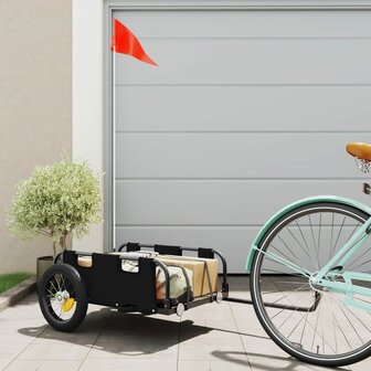 Fietstrailer oxford stof en ijzer zwart 1