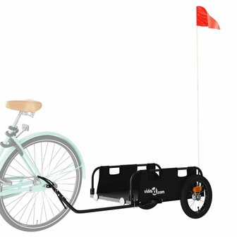 Fietstrailer oxford stof en ijzer zwart 3