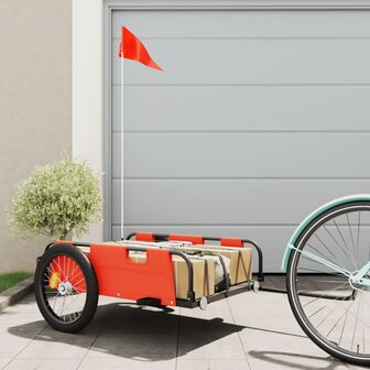 Fietstrailer oxford stof en ijzer oranje 1