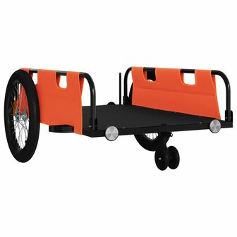 Fietstrailer oxford stof en ijzer oranje en zwart 4