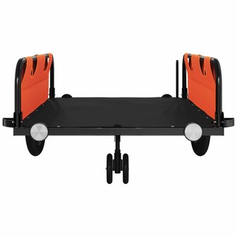 Fietstrailer oxford stof en ijzer oranje en zwart 5