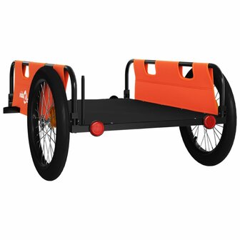 Fietstrailer oxford stof en ijzer oranje en zwart 7