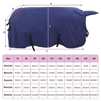Paardendeken Marineblauw Polyester 9