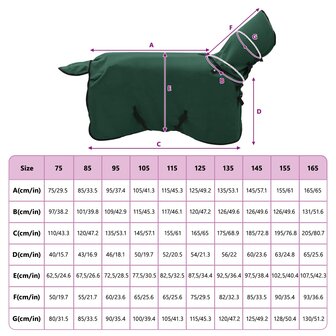 Paardendeken Volledig Donkergroen Polyester 9