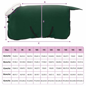Paardendeken Volledig Donkergroen 85 cm Polar fleece 9