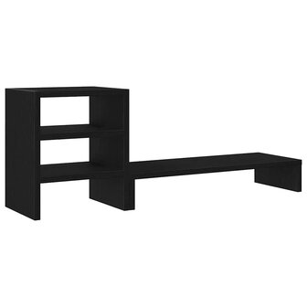 Monitorstandaard met bureau-organizer, zwart eikenhout 2