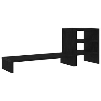 Monitorstandaard met bureau-organizer, zwart eikenhout 7