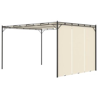 Tuinprieel met zijgordijn 4x3x2,25 m cr&egrave;me 4